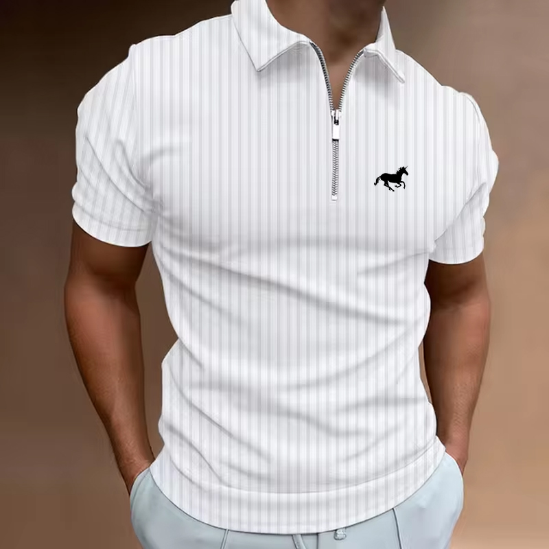 Mens Fashion Quarter Zip - 夏 メンズ ゴルフシャツ ポロシャツ カジュアル クォータージップ