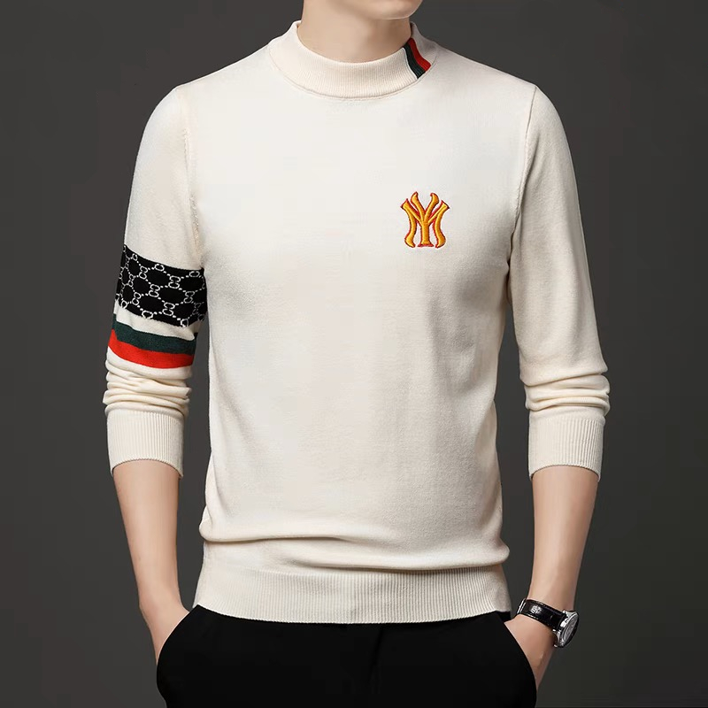 Mens Fashion Mullet - 高級ラグジュアリーデザイナーズブランド刺繍セーター男前丸首カジュアルニット秋冬暖かくおしゃれな紳士服
