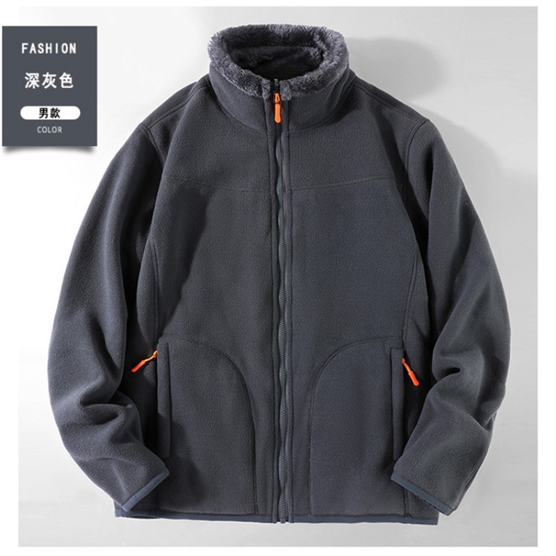 Sherpa Jacket Fleece - 秋冬フリースシェルパジャケット メンズ コージー カジュアル スウェットシャツ