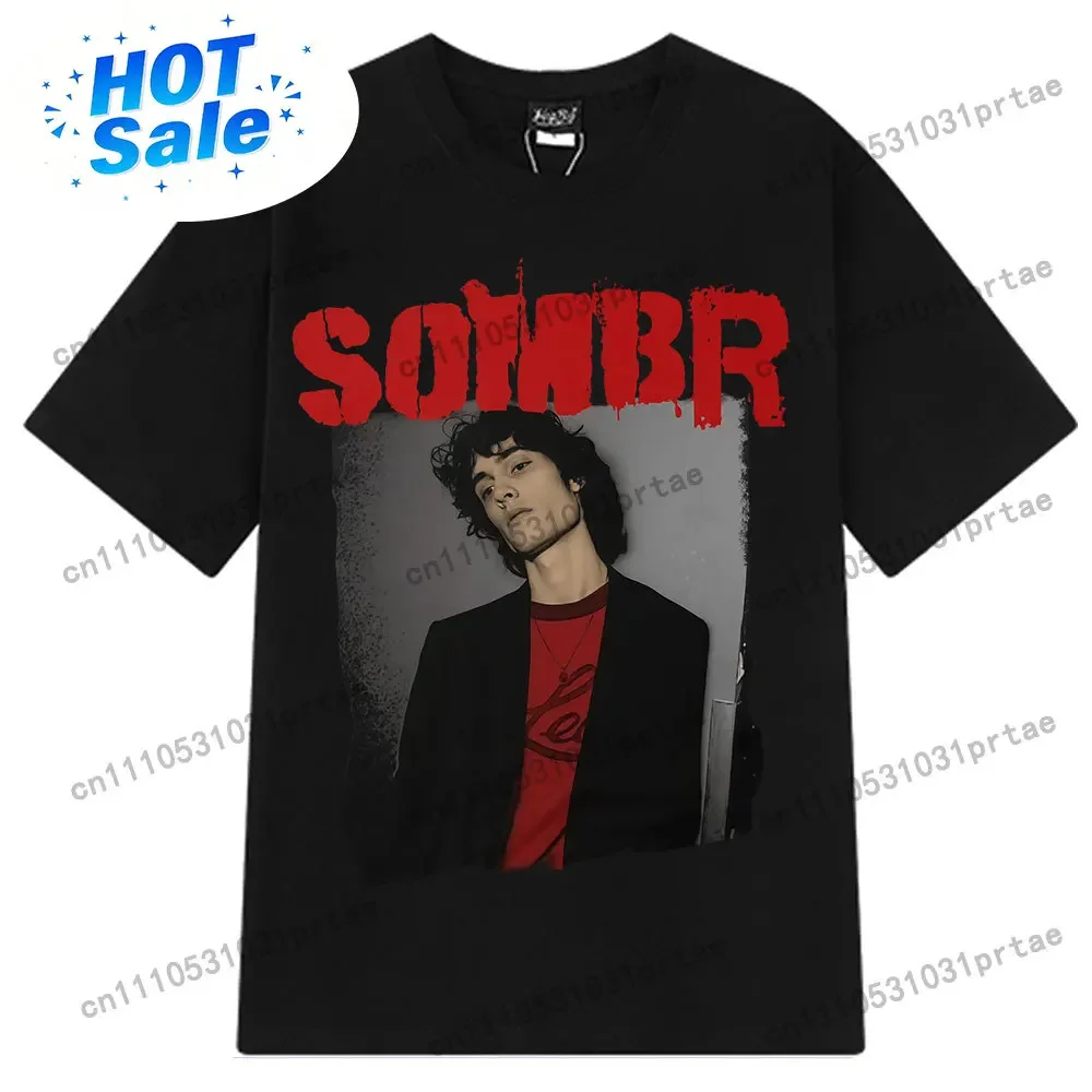 Poster Men Fashion - 歌手 SOMBR クラシックポスタープリントファッションヴィンテージ Tシャツ男性女性カジュアルコットンラウンドネック Tシャツヒップホップ原宿 Tシャツ
