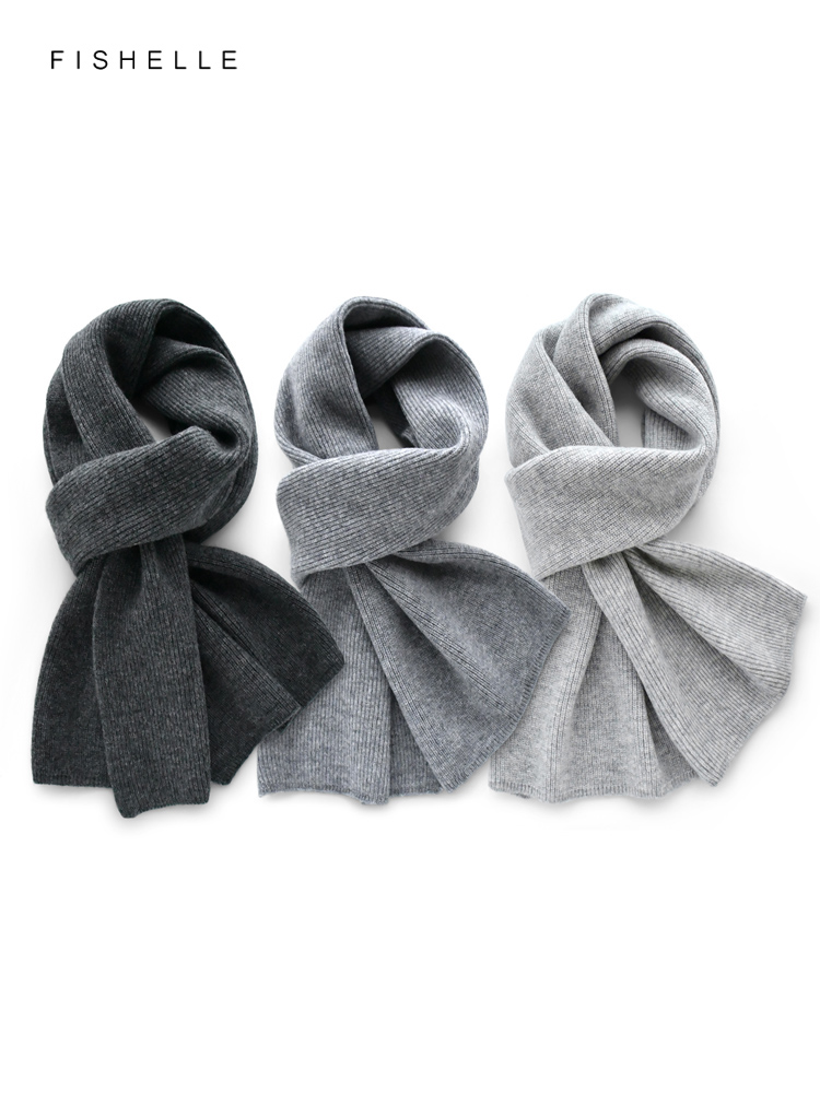 Men Scarf Wool - 男性と女性のための灰色のモノクロカシミヤスカーフ,ウールスカーフ,ニットラップ,暖かくて柔らかいショール,厚い女性のための豪華な冬の贈り物