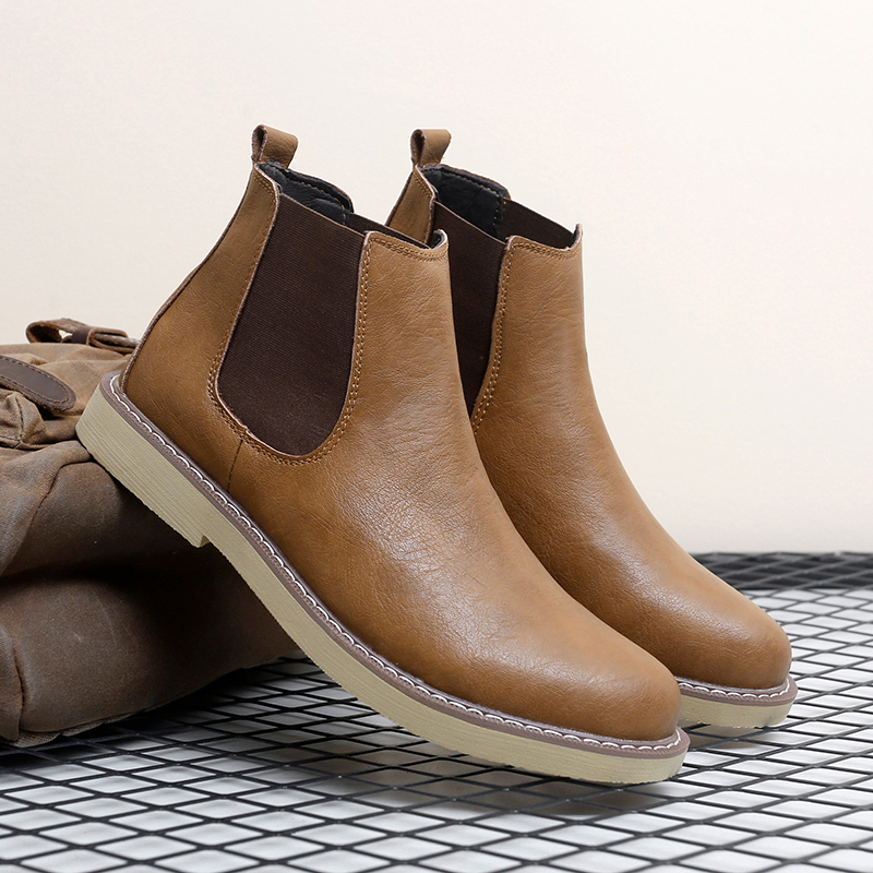 Chelsea Boots Men - メンズプラスサイズ新作ハイカットレトロカジュアルスタイルチェルシーブーツシンプル快適暖かい怠惰なブーツ