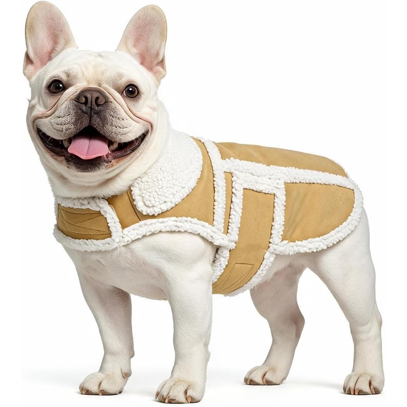 Sherpa Jacket Fleece - 冬用犬用コート 中型犬用 シェルパフリース 中型ジャケット 寒い季節用 暖かいベスト