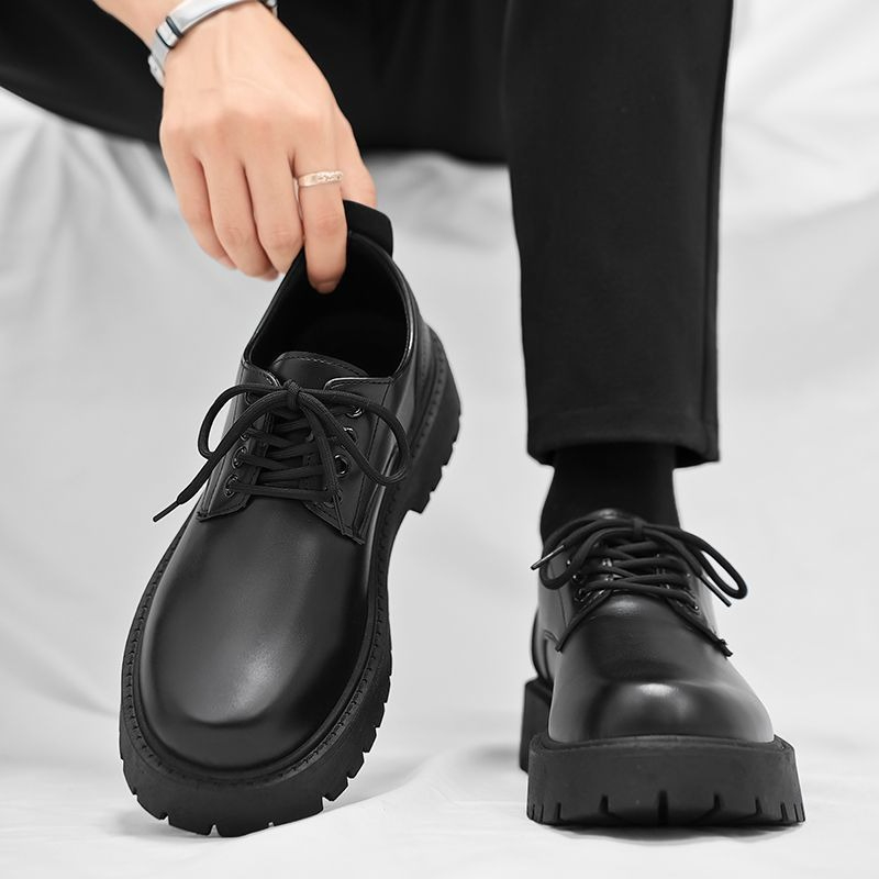 Chelsea Boots Men - メンズチェルシーブーツ ブリティッシュスタイル ブラックレザー アンクルブーツ サイドジッパー 身長アップ
