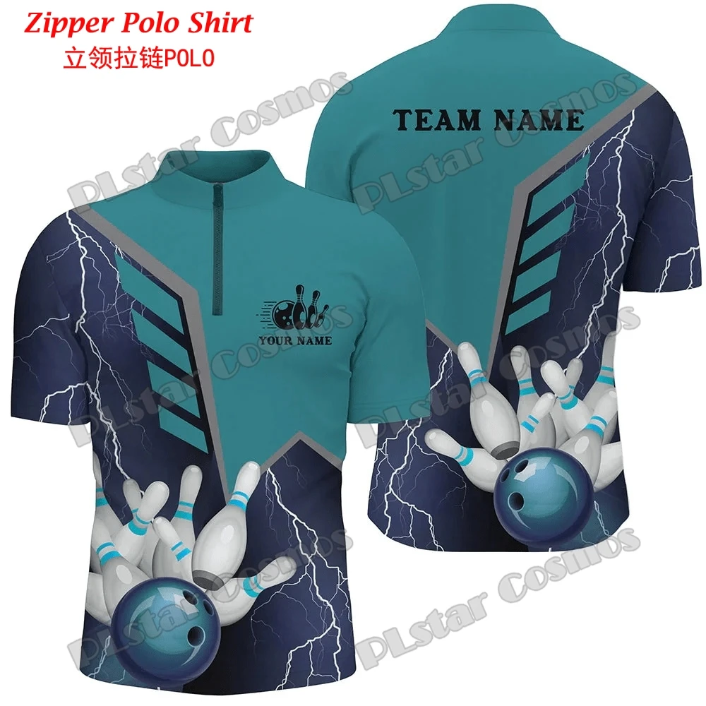 Mens Fashion Quarter Zip - パーソナライズされた名前ボウリングチームジャージ 3D プリントファッションメンズクォータージップポロシャツ夏ユニセックスカジュアルジップポロシャツ PO55