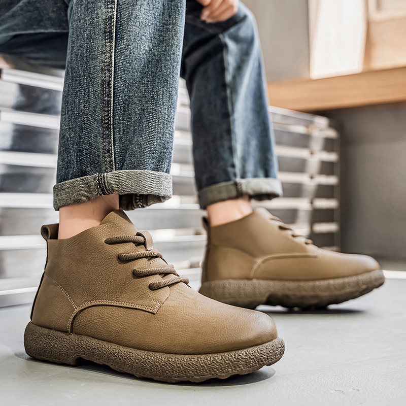 Chelsea Boots Men - メンズ アンクルブーツ ブラウン ショートブーツ 高級靴 パイロット向けに設計された