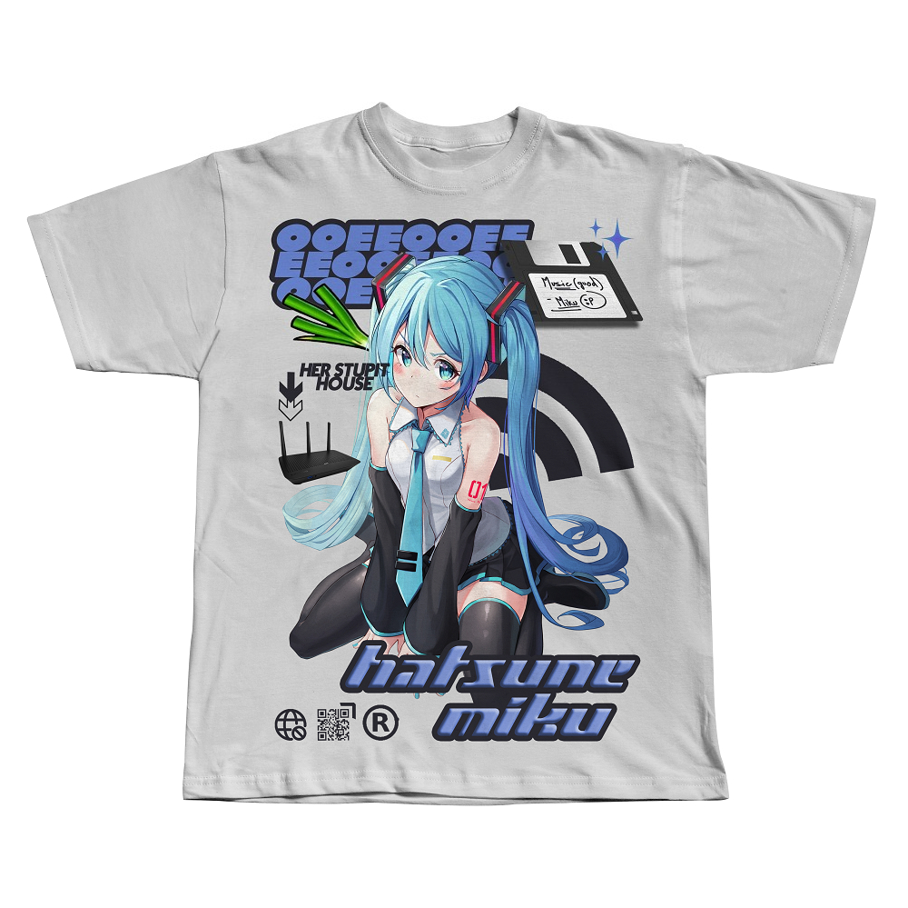 Mens Fashion Trends 2026 - 初音ミク Y2Kトップファッション 2026 半袖Tシャツ 日本漫画 ストリートトレンド服