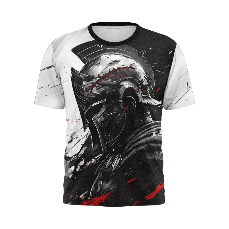 Men Fashion Egypt - 古代エジプトグラフィック Tシャツ男性用クールナイト戦士 3D プリント Tシャツ夏のファッション半袖トップスルーズ O