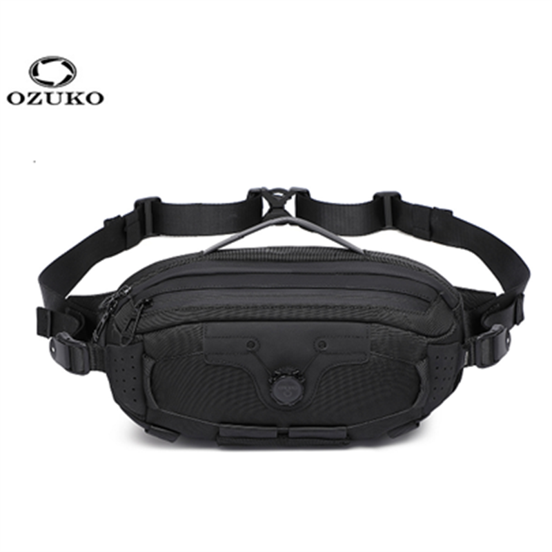 Men'S Fashion Bag - OZUKO 多機能チェストバッグ男性用タクティカルテックウェアウエストバッグ回転ボタンデザインクロスボディバッグボルソスパラオンブレ сумка