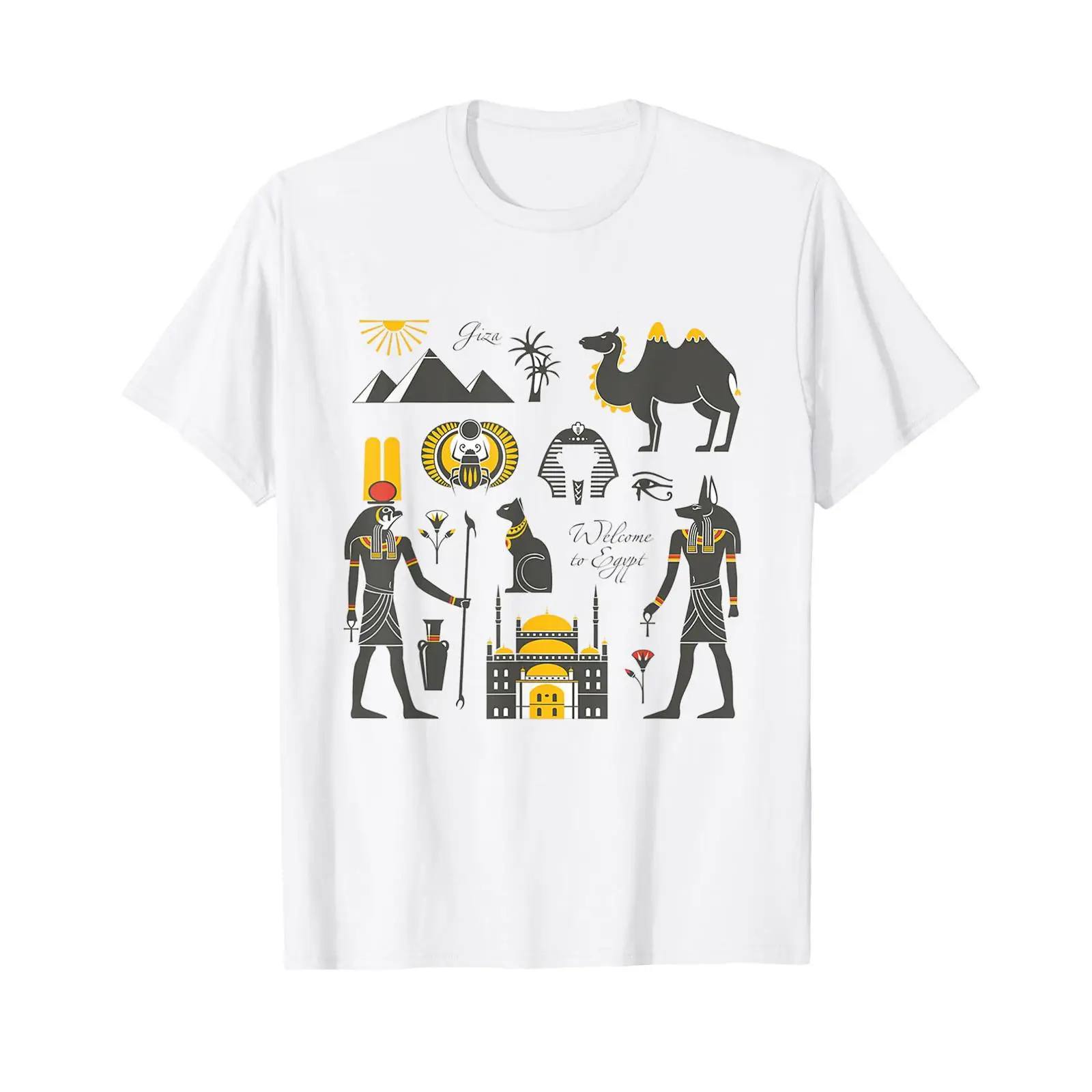 Men Fashion Egypt - エジプトTシャツ エジプトの女性用衣類 ヴィンテージ風ウォッシュ加工 ユニセックス 快適なデザイナーズウェア ファッション