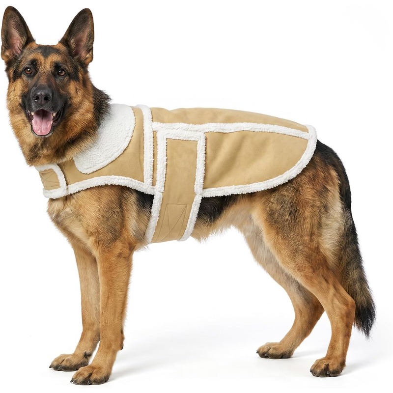 Sherpa Jacket Fleece - 冬用犬用コート 大型犬用 シェルパフリース製 大型犬用ジャケット 寒い季節用 暖かい犬用ベスト