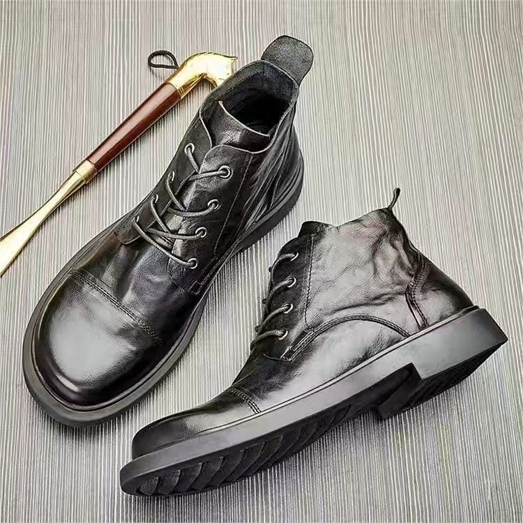 Chelsea Boots Men - メンズチェルシーブーツ 秋冬 ブリティッシュスタイル レザーアンクルブーツ カジュアルで快適なワークブーツ ファッションシューズ