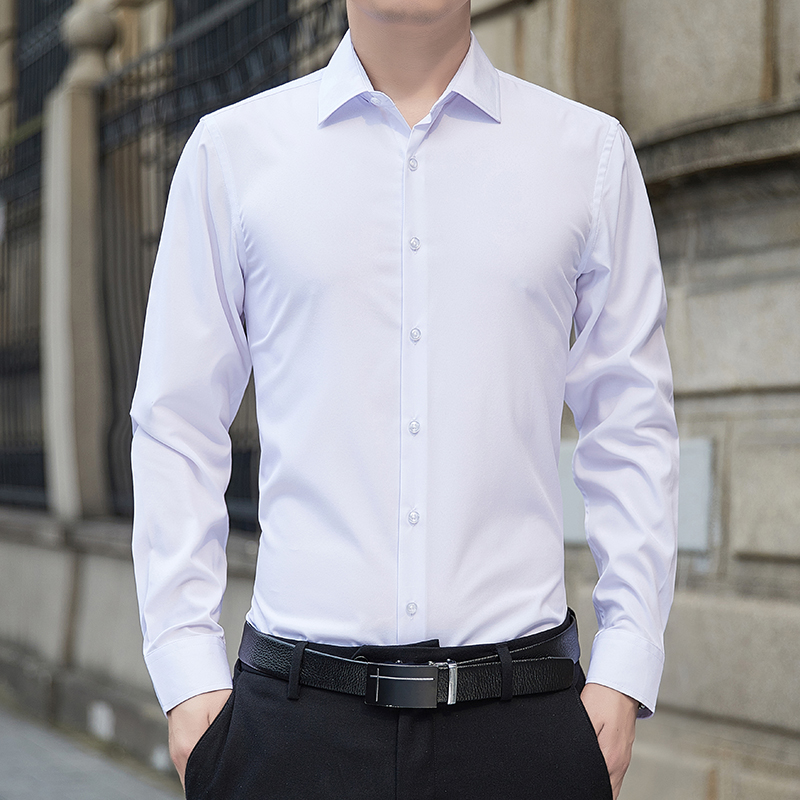 Men'S Fashion Color - 新作プラスサイズメンズ無地ビジネスシャツファッションクラシックベーシックカジュアルスリムホワイト長袖フォーマルシャツ男性ブランド服