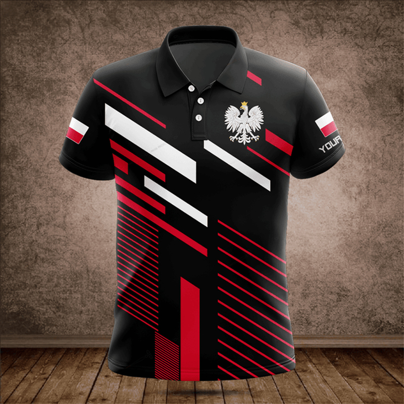 Men'S Fashion Names - カスタム名ポーランド国旗グラフィック迷彩ポロシャツ夏カジュアルメンズファッションルーズクールeスポーツジャージデイリー半袖トップス