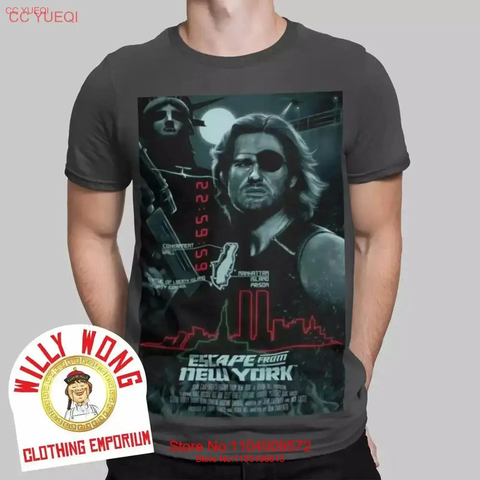 Poster Men Fashion - エスケープ フロム ニューヨーク Tシャツ レトロ 映画