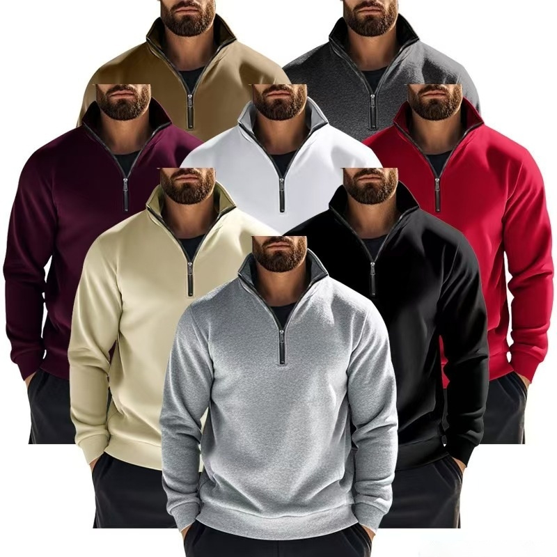 Mens Fashion Quarter Zip - メンズ レディース クォータージップ プルオーバー スウェットシャツ 春秋