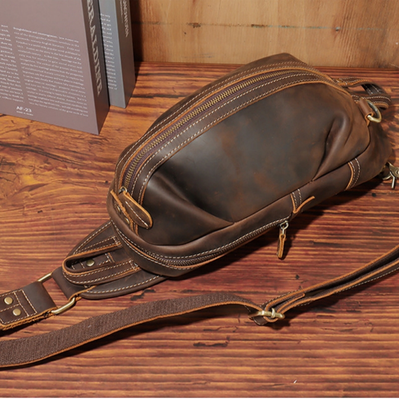 Men'S Fashion Bag - 男性用本革ショルダーバッグ,多機能ショルダーバッグ,アウトドアスポーツ用バックパック,高級ファッションデザイン