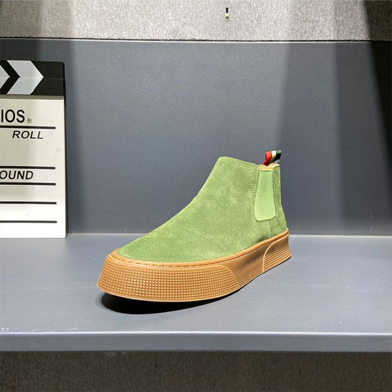 Chelsea Boots Men - 2026秋冬メンズチェルシーブーツ スリップオン PUレザー ハイカット アンクルブーツ 韓国ファッション