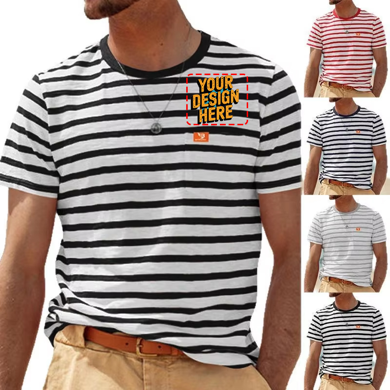 Men'S Fashion Names - 夏の最新メンズ半袖ファッションカジュアルストライプトップメンズクルーネックTシャツ在庫あり無料カスタムロゴチーム名
