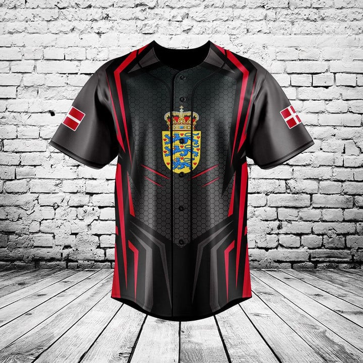 Men'S Fashion Names - カスタム名デンマーク国旗グラフィックボタンシャツ夏カジュアルメンズファッション野球チームジャージ速乾クール半袖トップス