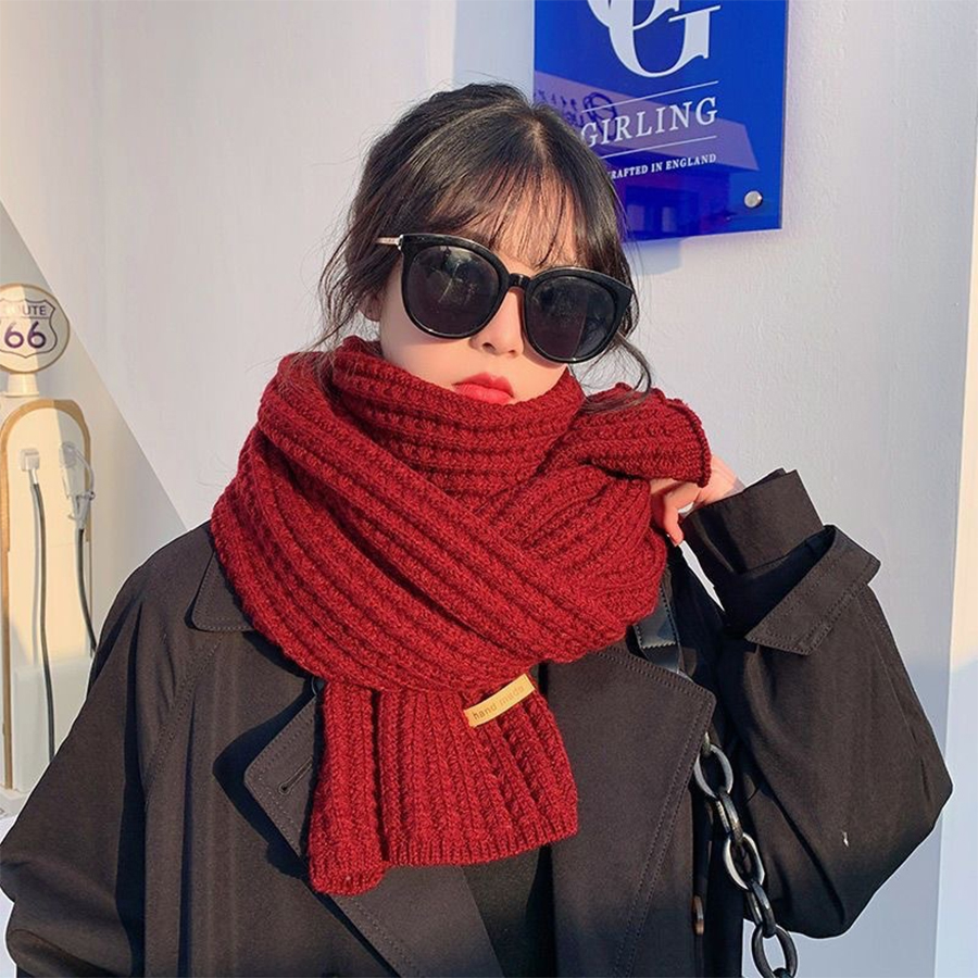 厚手のケーブルニット暖かいカシミヤスカーフネッカチーフ冬用ロ - Men Scarf Wool のレビューと価格