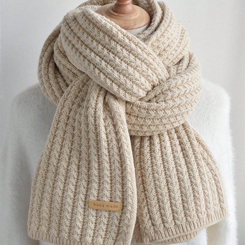 厚手のケーブルニット暖かいカシミヤスカーフネッカチーフ冬用ロ - Men Scarf Wool のレビューと価格