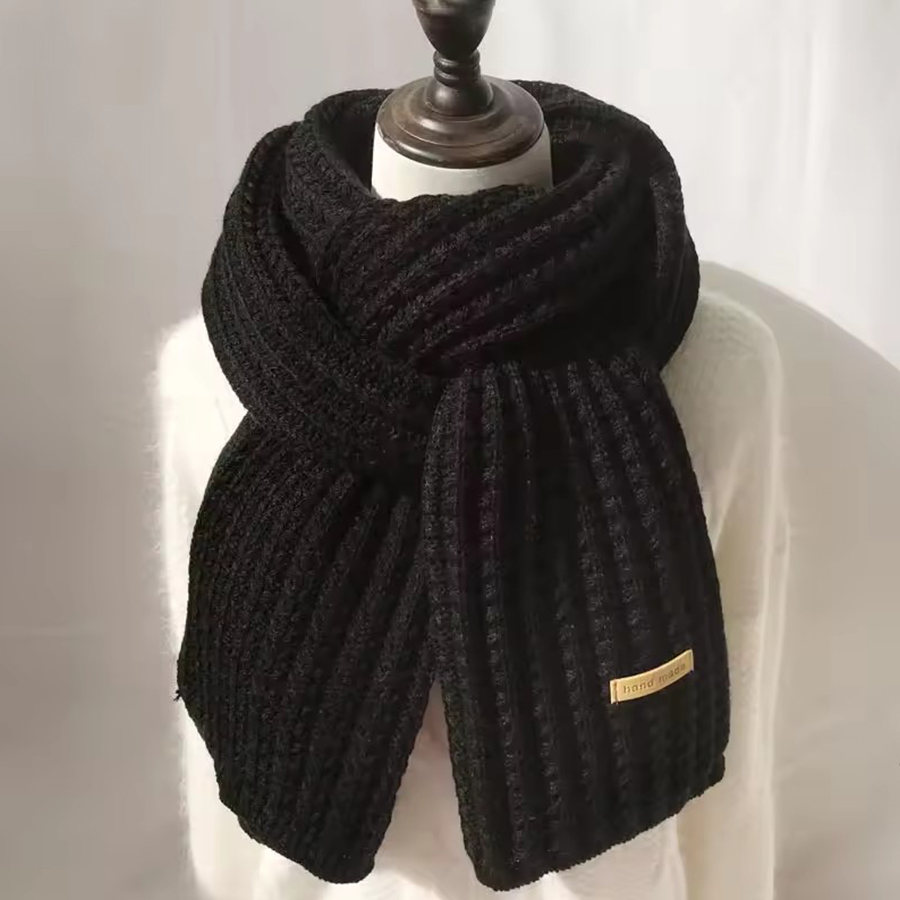 厚手のケーブルニット暖かいカシミヤスカーフネッカチーフ冬用ロ - Men Scarf Wool のレビューと価格