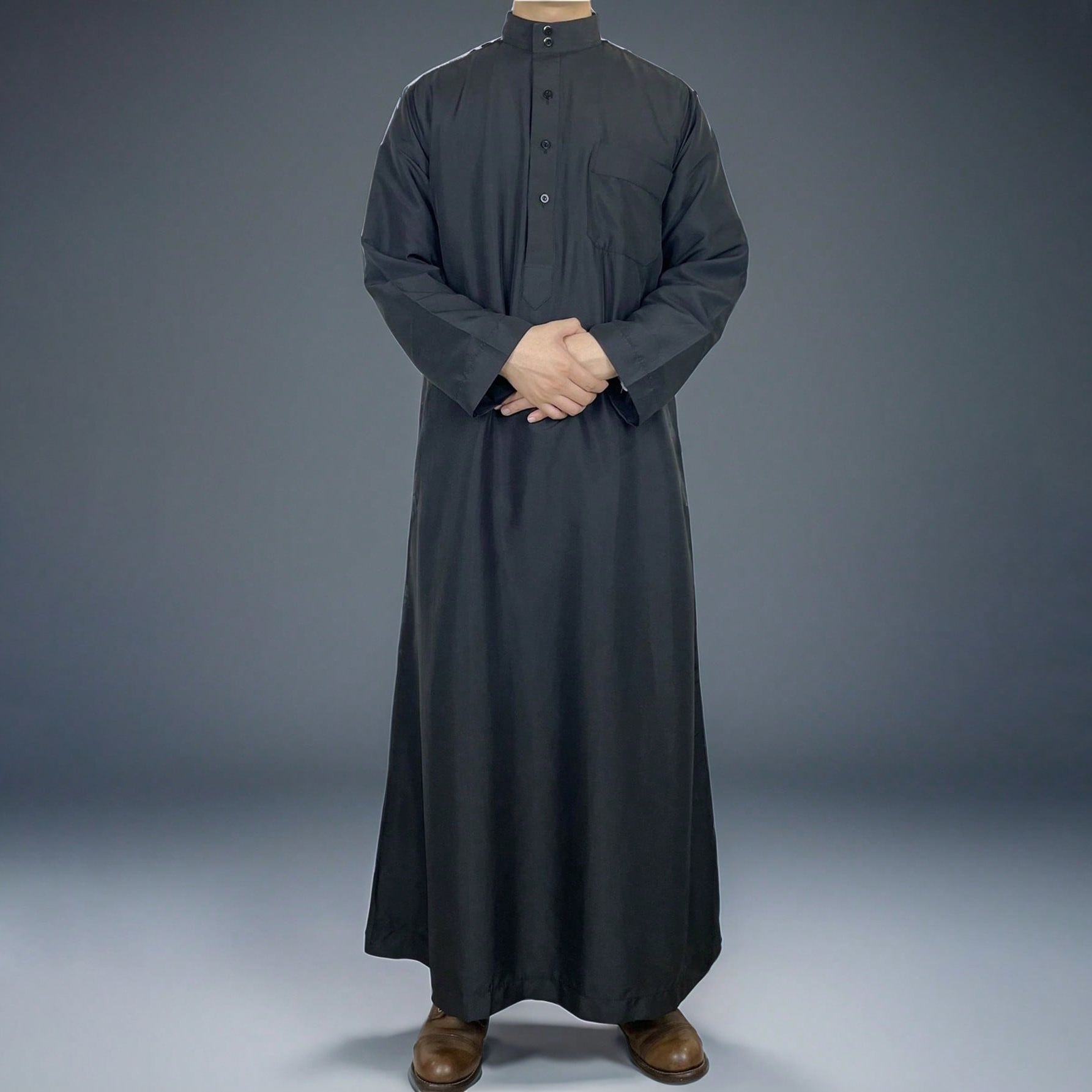 新しい中東メンズトーブ 無地 カタール スタンドカラーローブ - Men'S Fashion Qatar のレビューと価格