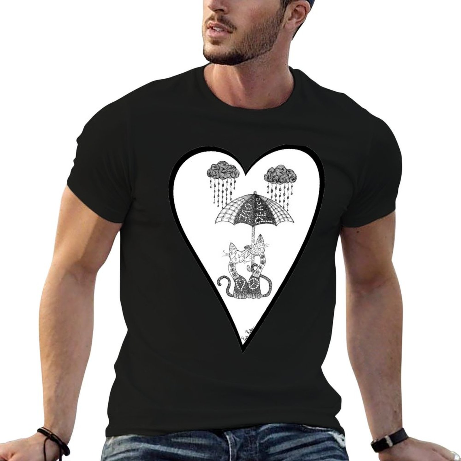 傘の下のシアトル・キティーズ ゼンドゥードル Tシャツ ファ - Men'S Fashion Umbrella のレビューと価格