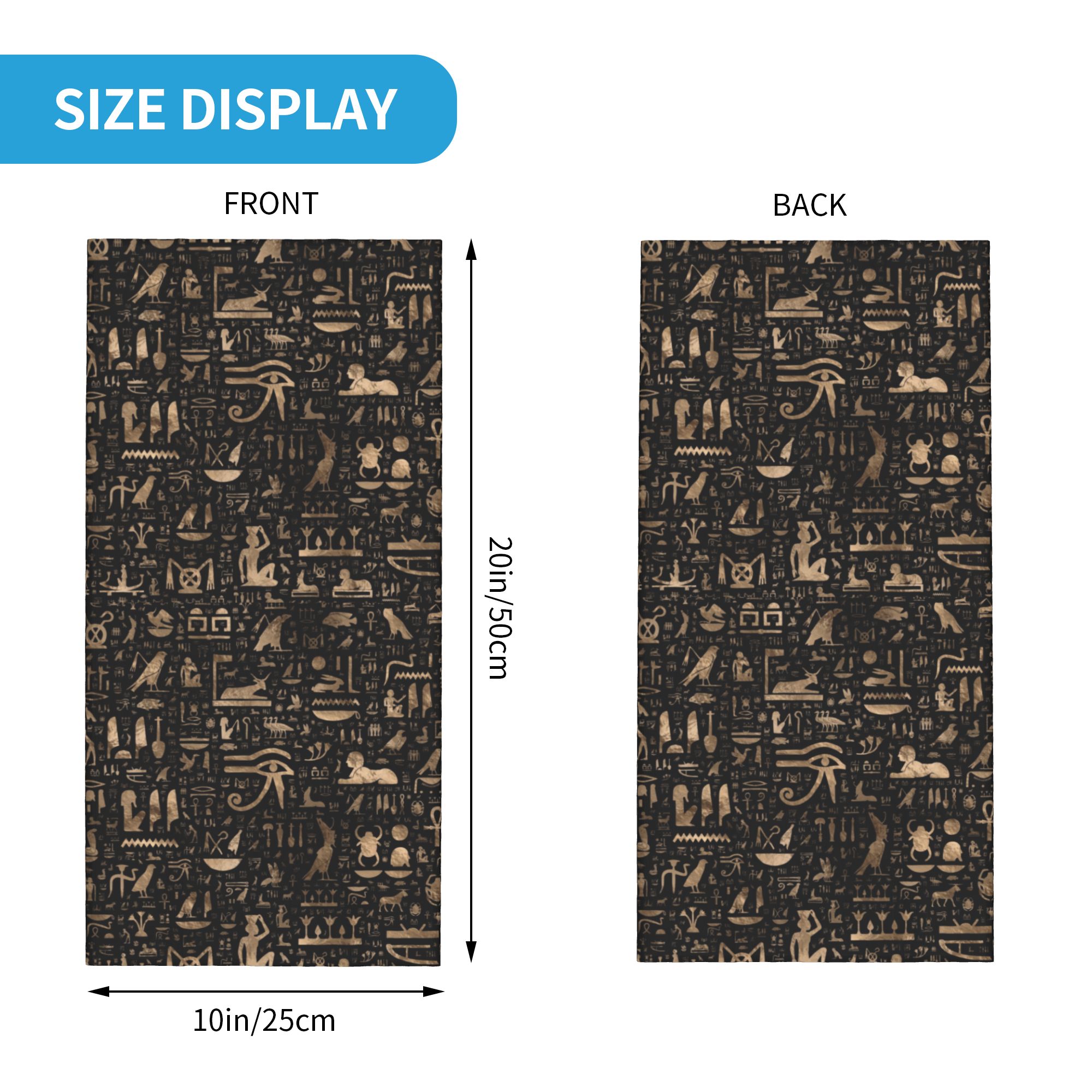 古代エジプトのヒエログラフ柄ネックゲイター、男女兼用UVフェ - Men Fashion Egypt のレビューと価格