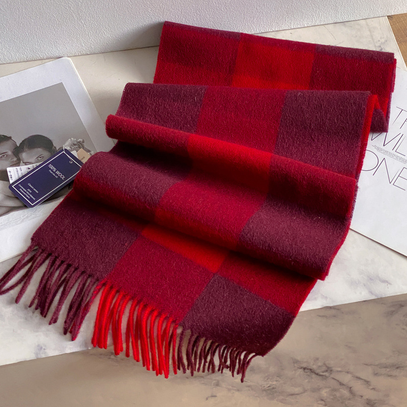 100%ウールスカーフ メンズ レディース 冬用 厚手 暖か - Men Scarf Wool のレビューと価格