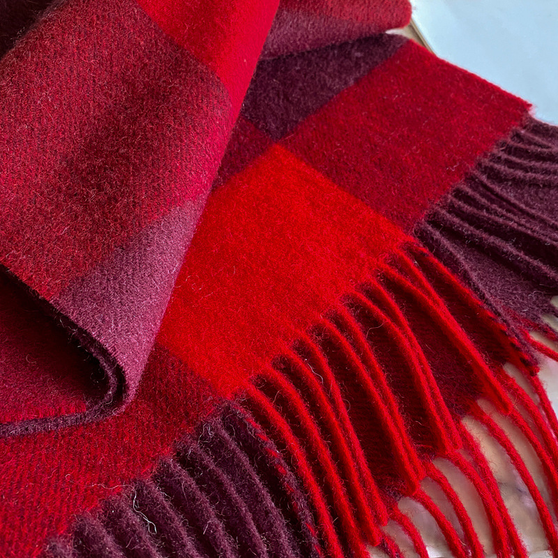 100%ウールスカーフ メンズ レディース 冬用 厚手 暖か - Men Scarf Wool のレビューと価格
