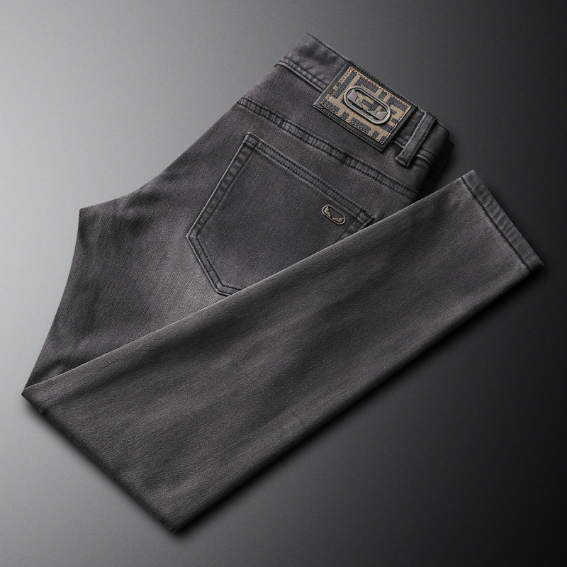 2025 秋の新トレンドブランドジーンズメンズスモークグレー - Men'S Fashion Grey Jeans のレビューと価格