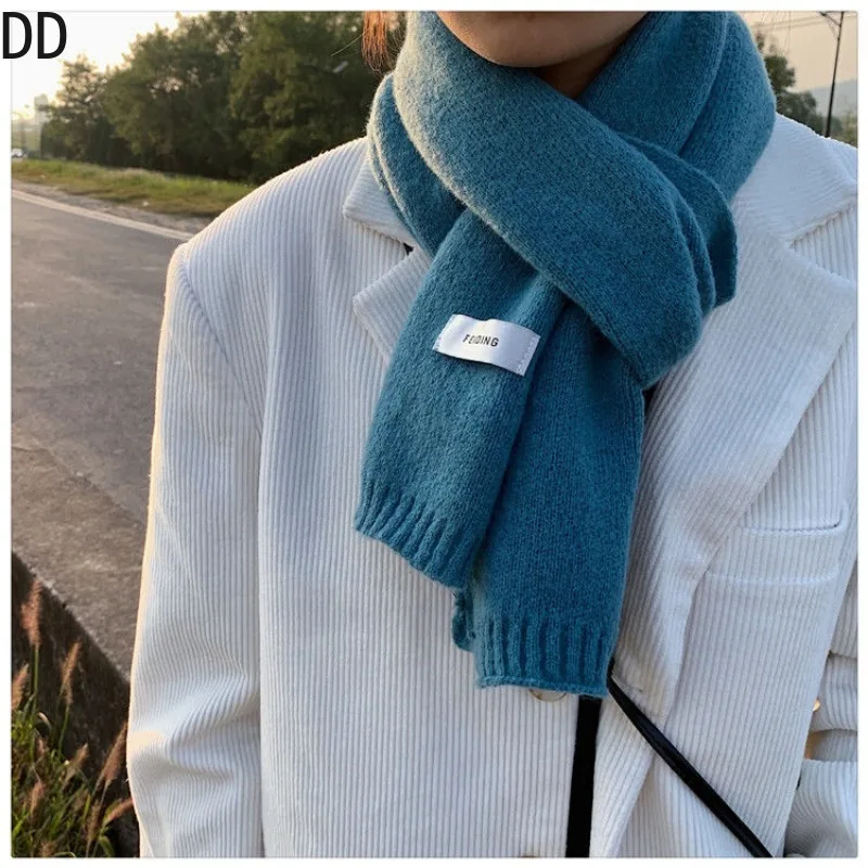 シンプルシックな固体ソフトスカーフ秋冬男性ニットウール韓国カ - Men Scarf Wool のレビューと価格