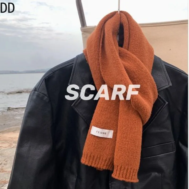 シンプルシックな固体ソフトスカーフ秋冬男性ニットウール韓国カ - Men Scarf Wool のレビューと価格