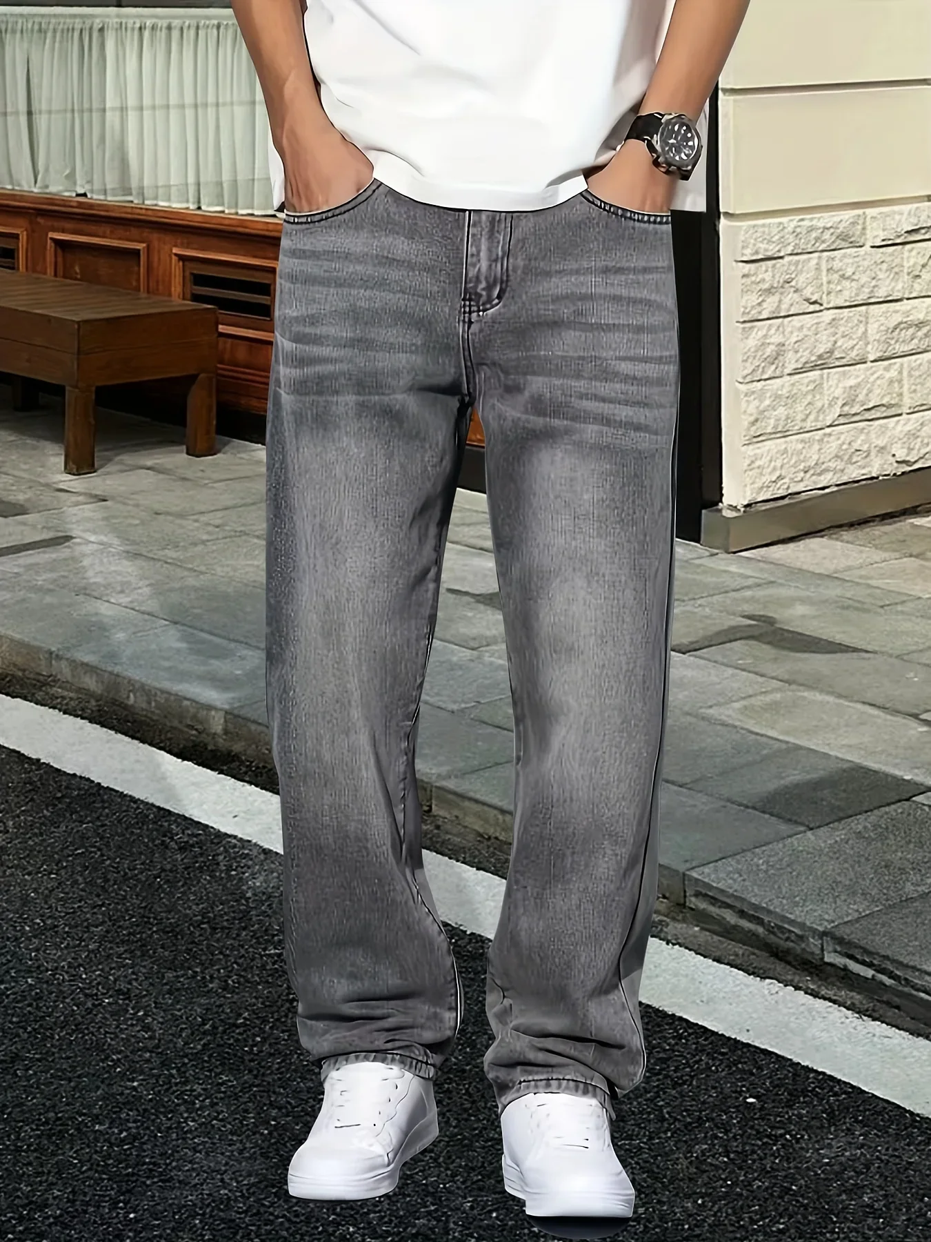 メンズファッション グレー ジーンズ カジュアルウェア ウォ - Men'S Fashion Grey Jeans のレビューと価格