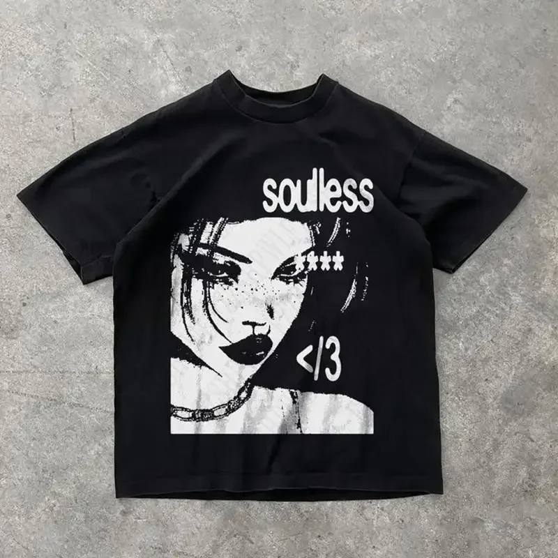 パンク美学グラフィックプリントコットン Tシャツオーバーサイ - Mens Fashion In The 2000S のレビューと価格