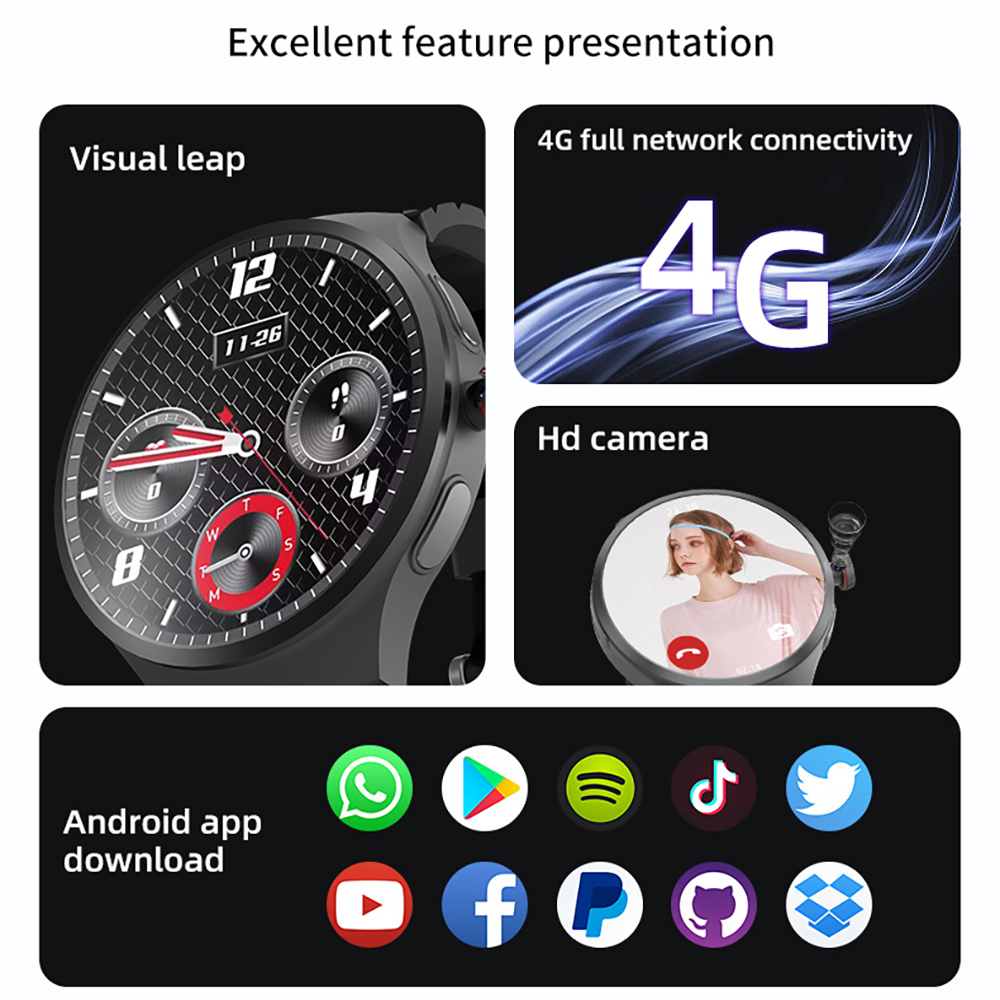 音楽 メンズ レディース 4G ビデオ通話 スマートウォッチ - Men'S Fashion App のレビューと価格