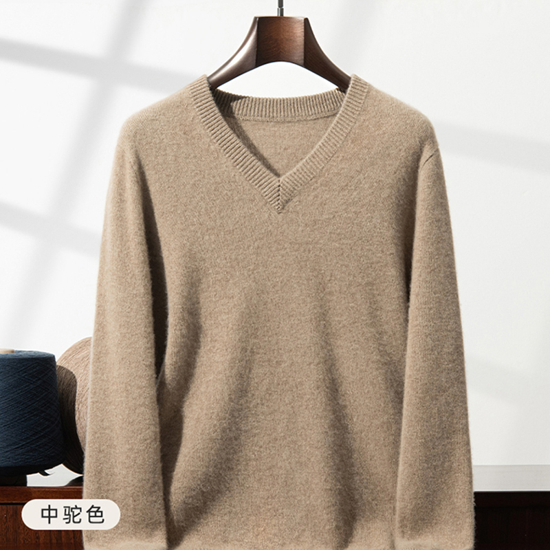 厚手のカシミヤセーター メンズ Vネック ピュアカシミヤセー - Mens Fashion Mullet のレビューと価格