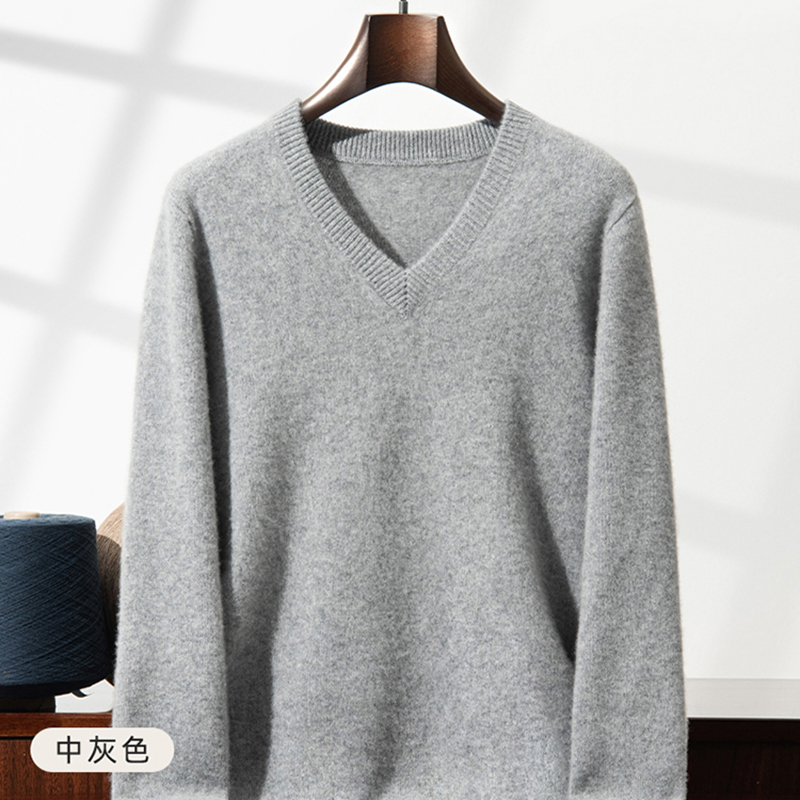 厚手のカシミヤセーター メンズ Vネック ピュアカシミヤセー - Mens Fashion Mullet のレビューと価格
