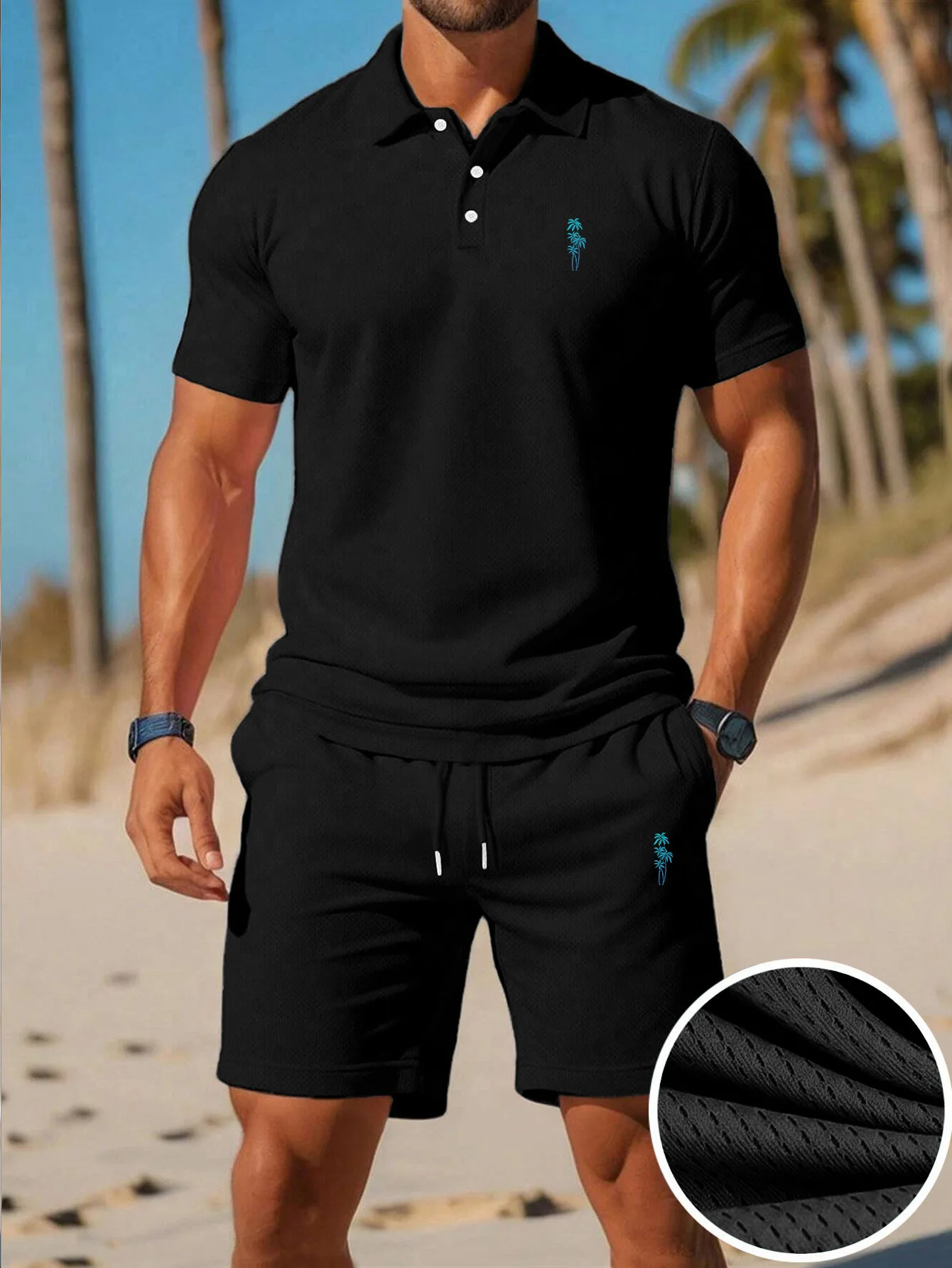 夏の新作メンズポロシャツセット カジュアルスポーティー クー - Men'S Fashion Color のレビューと価格