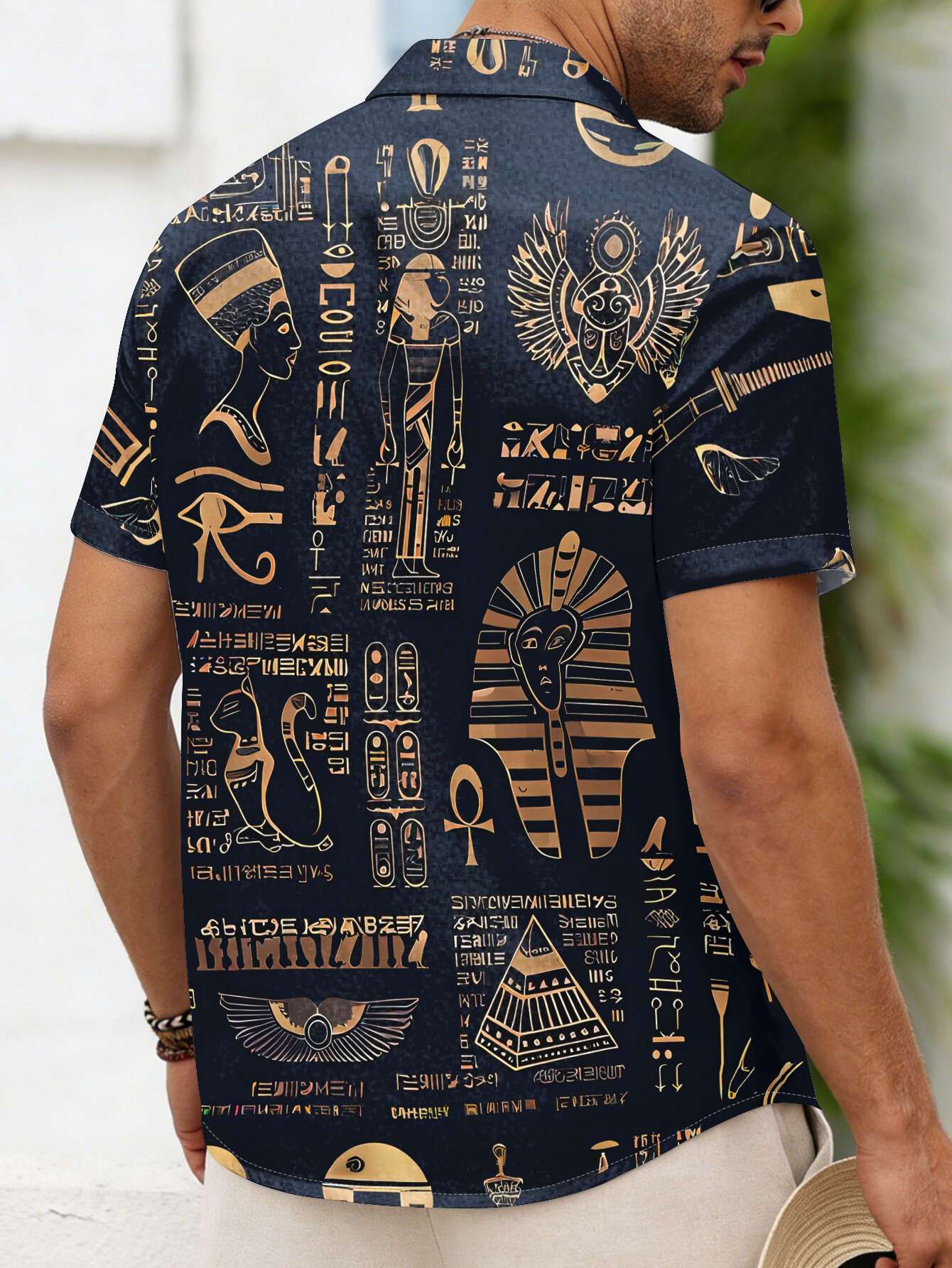 ヴィンテージエジプトシンボルファラオ猫象形文字柄ユニセックス - Men Fashion Egypt のレビューと価格