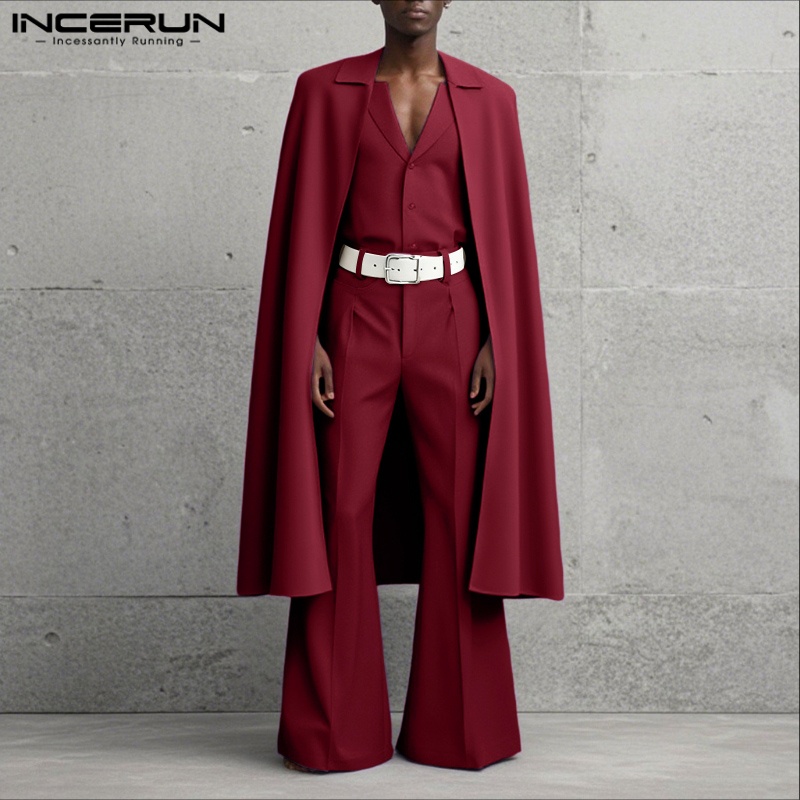 INCERUN メンズセット ソリッドカラー ラペル 長袖  - Men'S Fashion Color のレビューと価格