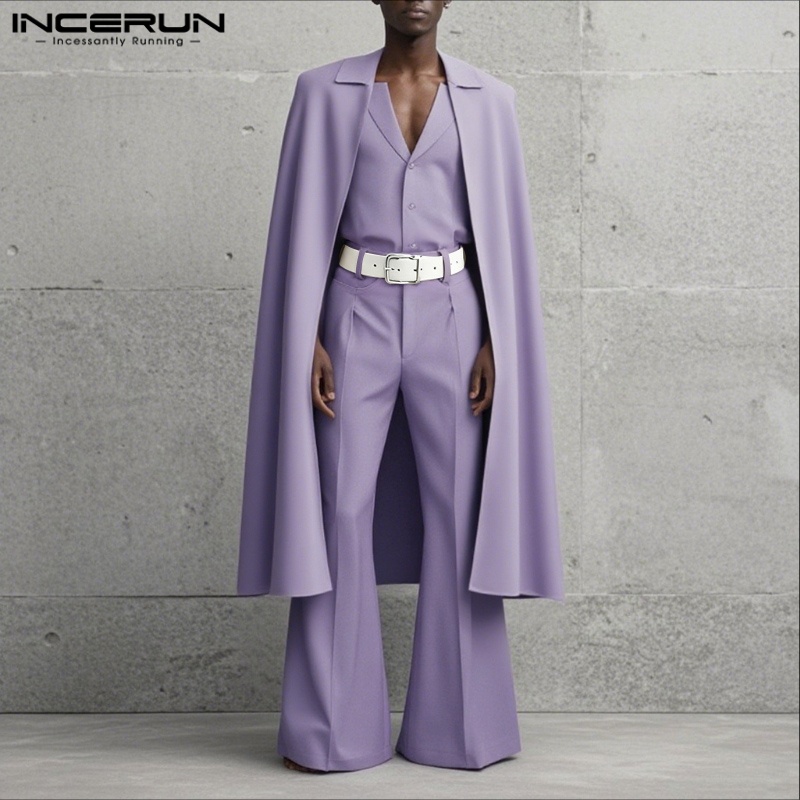 INCERUN メンズセット ソリッドカラー ラペル 長袖  - Men'S Fashion Color のレビューと価格