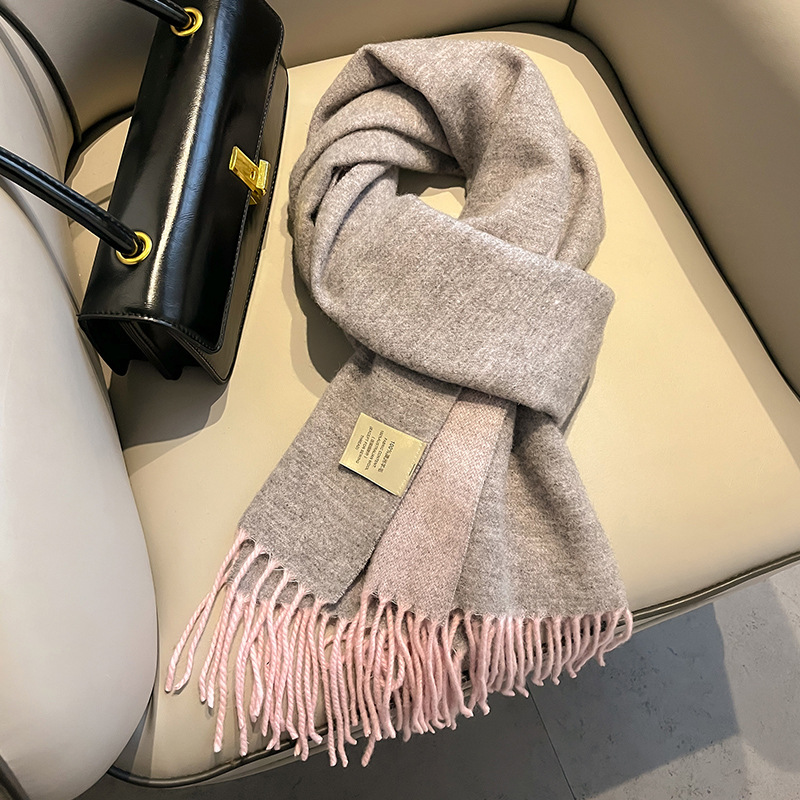 新作100%ウールスカーフ 男女兼用 冬用 暖かい 両面 厚 - Men Scarf Wool のレビューと価格