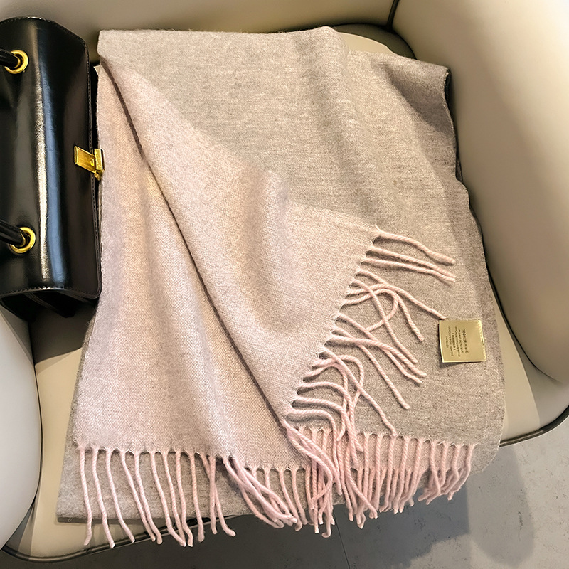 新作100%ウールスカーフ 男女兼用 冬用 暖かい 両面 厚 - Men Scarf Wool のレビューと価格