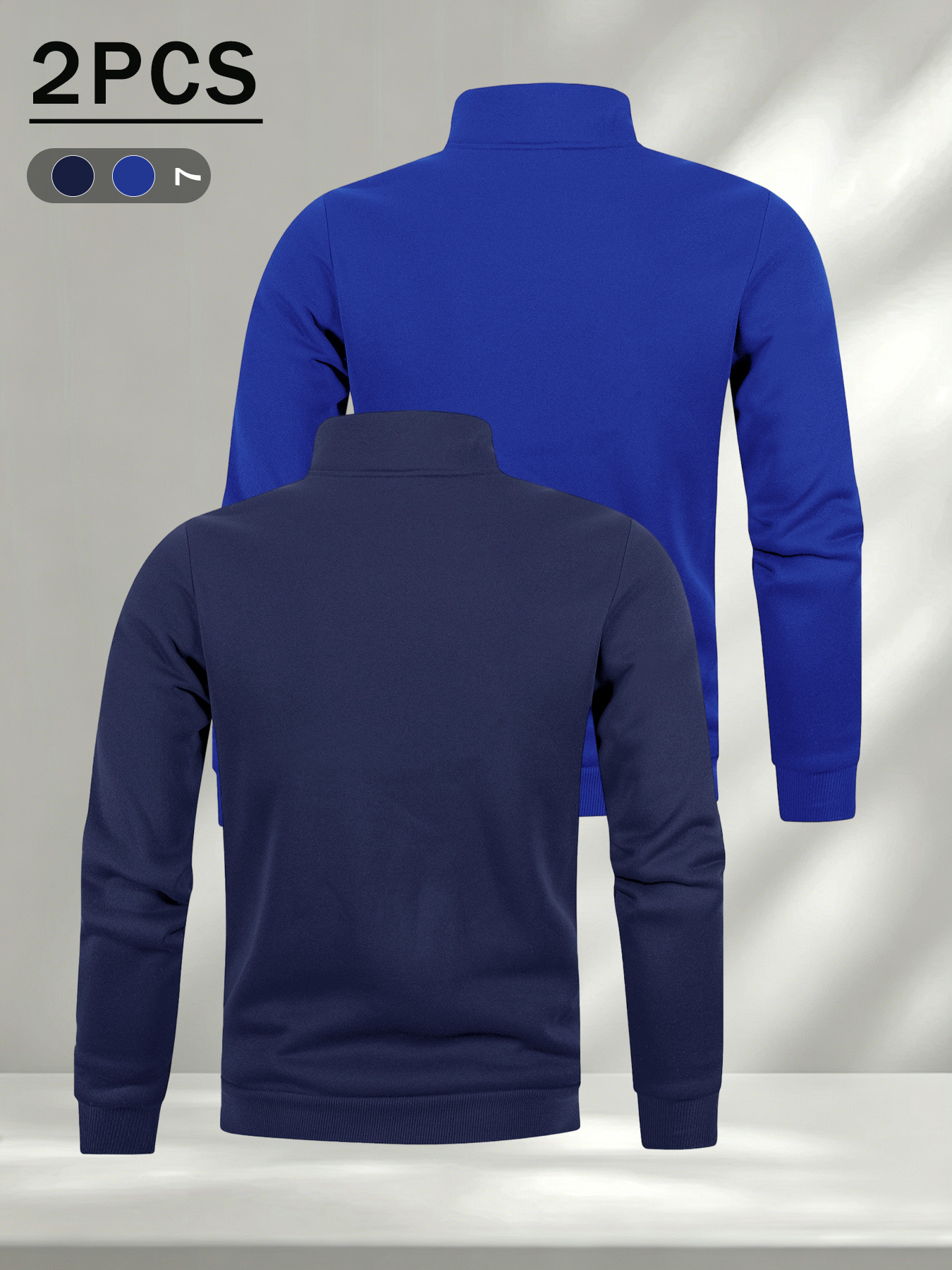 2 パックメンズファッションクォータージップスタンドカラープ - Mens Fashion Quarter Zip のレビューと価格
