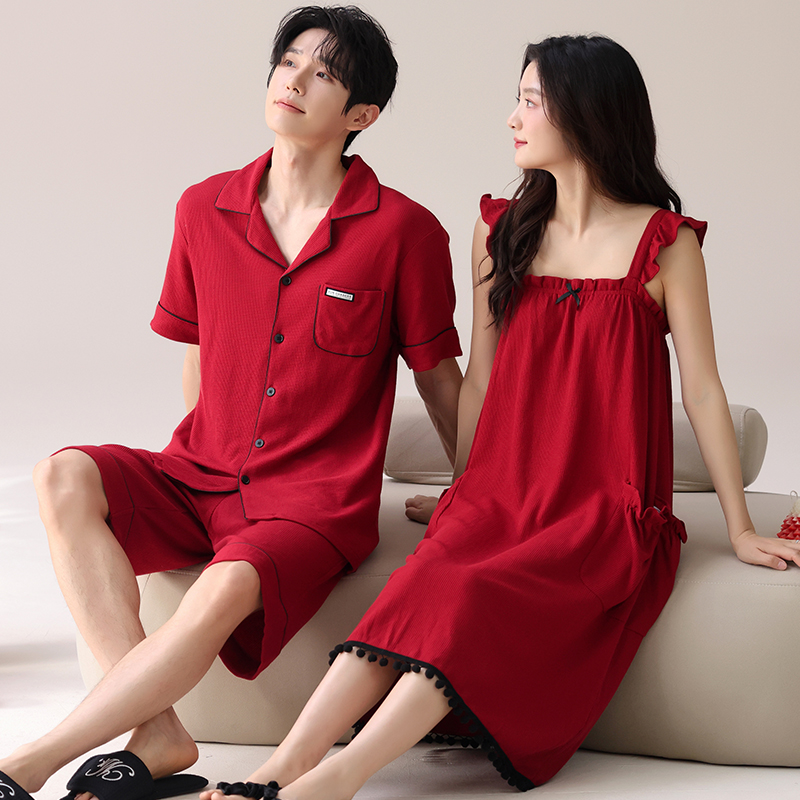 パジャマ愛好家お祝い赤色ファッション男性半袖ショーツカーディ - Mens Fashion Young のレビューと価格