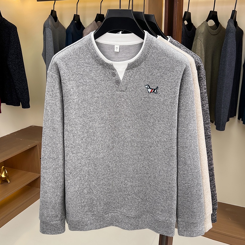 ファッショントレンド無地メンズフェイクツーピースTシャツ秋冬 - Men'S Fashion Color のレビューと価格
