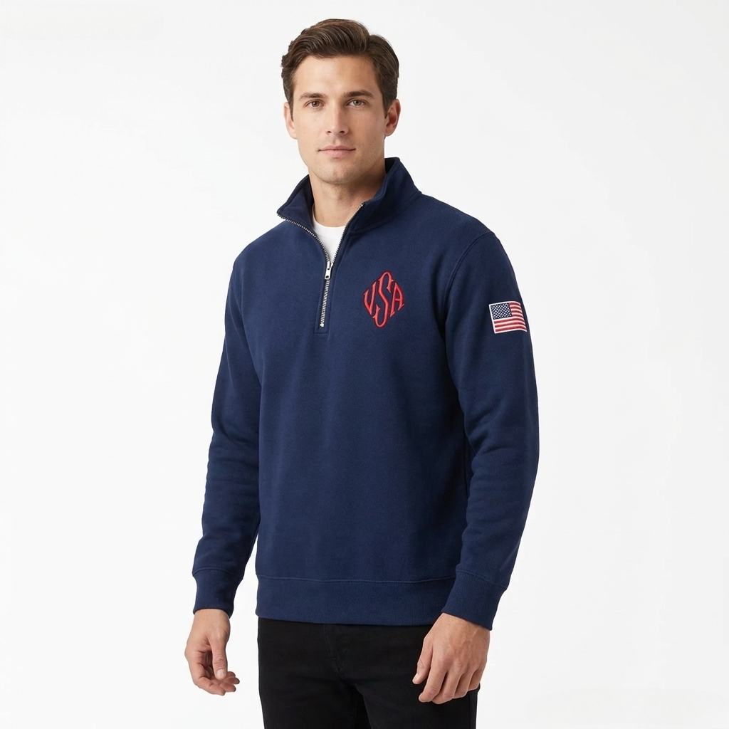 クォータージップスウェットシャツ Y2K ネイビーブルー U - Mens Fashion Quarter Zip のレビューと価格